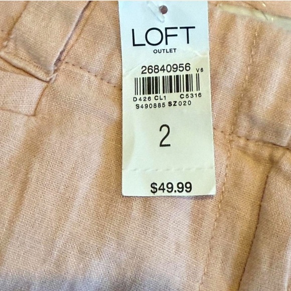 NWT Loft Pink linen blend Shorts. 2 - Picture 3 of 6